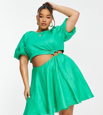 Ever New Curve cut out mini dress in green