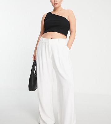 Ever New Curve slouchy suit pants in white - part of a set