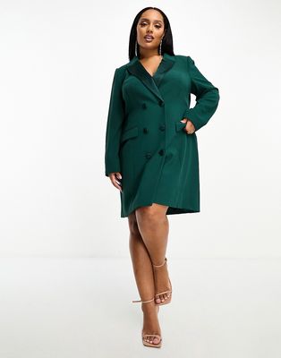 Ever New Curve tailored blazer dress in emerald-Green