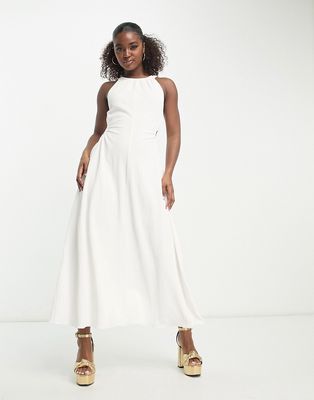 Ever New cut out waist maxi dress in ivory-White