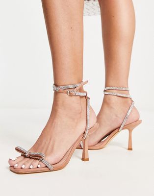 Ever New embellished bow sandals in silver
