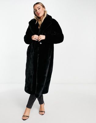 Ever New faux fur maxi coat in black