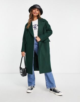 Ever New formal cocoon coat in emerald green