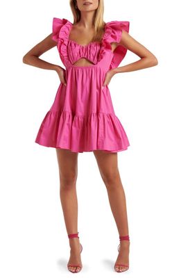 Ever New Frill Sleeve Cutout A-Line Minidress in Valley Pink