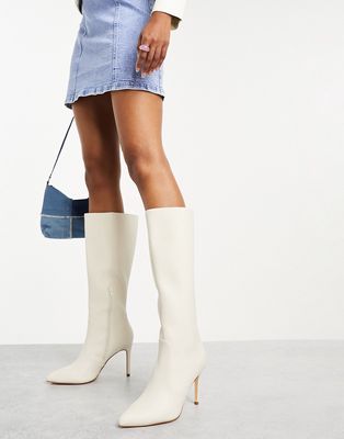 Ever New knee high boots in bone-White