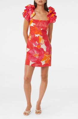 Ever New Mackenzie Ruffle Sleeve Linen Minidress in Parker Floral 