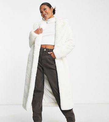 Ever New Petite faux fur maxi coat in winter white