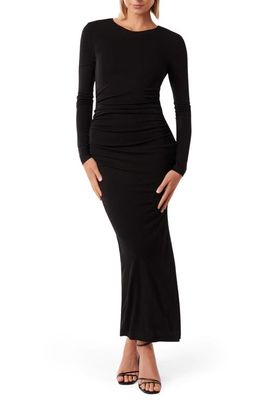 Ever New Solana Long Sleeve Ruched Maxi Dress in Black