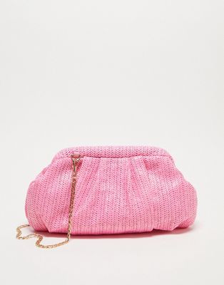 Ever New textured weave bag in bright pink