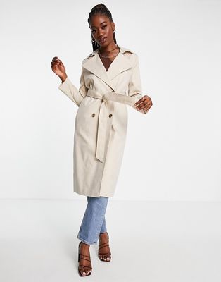 Ever New trench coat with tie belt in mink-Pink