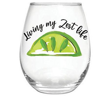 Evergreen 17-oz Funny Fruit Stemless Wine Glass