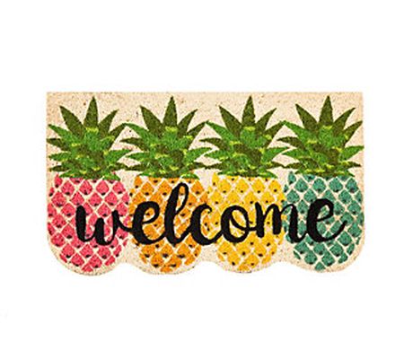 Evergreen Colorful Pineapples Shaped Coir Mat
