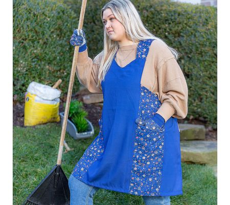 Evergreen Edith Floral Gardener's Full Apron and Gloves