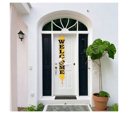Evergreen Home Sweet Home Bee Door Banner with 3D Bee