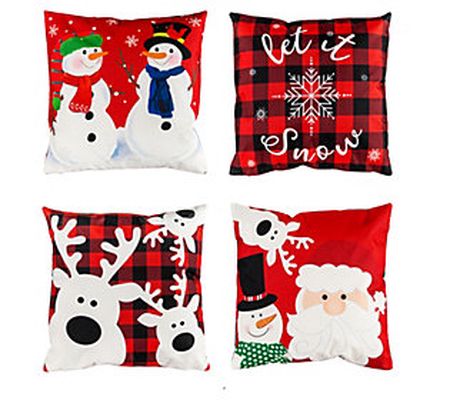 Evergreen Interchangeable Pillow Cover Set of 4 , Let It Snow