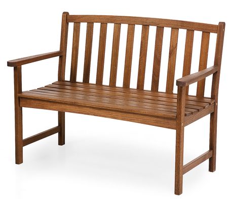 Evergreen Lancaster Eucalyptus Wood Bench with Natural Stain