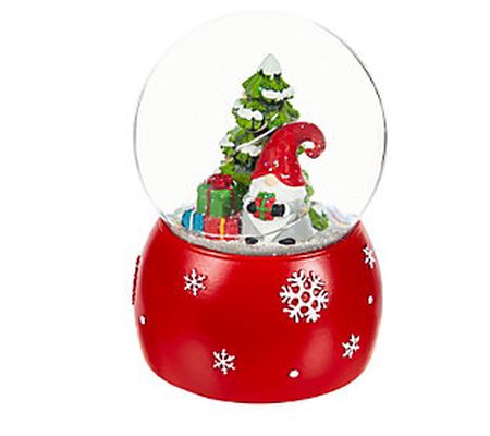 Evergreen LED Polyresin Water Globe w/Gnome & Christmas Tree