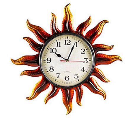Evergreen Metal Shaped Wall Clock, Sun
