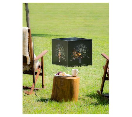 Evergreen Square Tree of Life Firepit