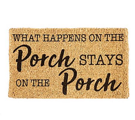 Evergreen Stays on the Porch, Woven Coir Mat, 3 0" x 18"