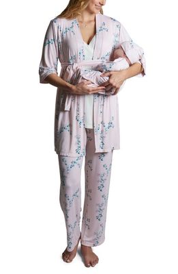 Everly Grey Analise During & After 5-Piece Maternity/Nursing Sleep Set in Lily 