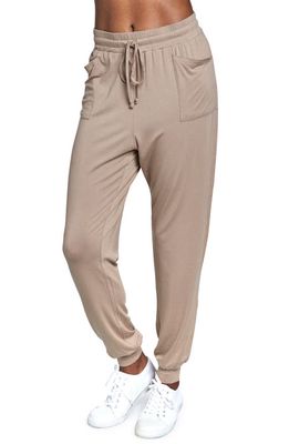 Everly Grey Carmen Jersey Maternity Joggers in Latte 