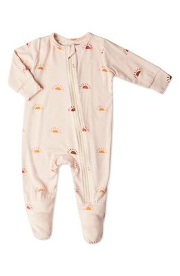 Everly Grey Print Footie in Sunrise