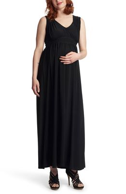 Everly Grey Valeria Maternity/Nursing Maxi Dress in Black