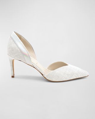 Everly Metallic Fabric, Hemp and Leather d'Orsay Pumps