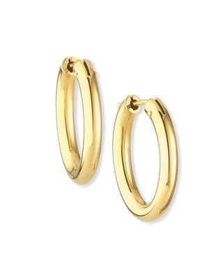 Everyday Gold Oval Hoop Earrings, Medium