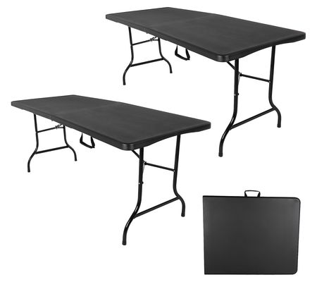 Everyday Home 2 Folding 6-Foot Tables Lightweig ht Portable