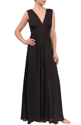 Everyday Ritual Amelia Long Nightgown in Black