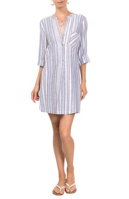 Everyday Ritual Claudine Cotton Cover-Up Tunic in Chesapeake Stripe