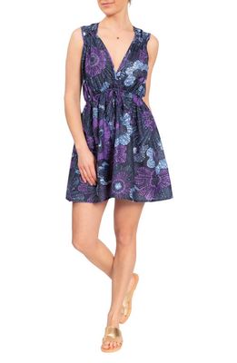 Everyday Ritual Dawn Fit & Flare Cotton Nightgown in Midnight Garden