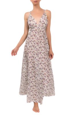 Everyday Ritual Hazel Floral Print Cutout Sleeveless Nightgown in Meadow Print