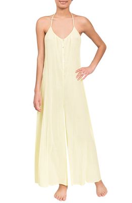 Everyday Ritual Kaitlyn Wide Leg Sleep Jumpsuit in Limoncello