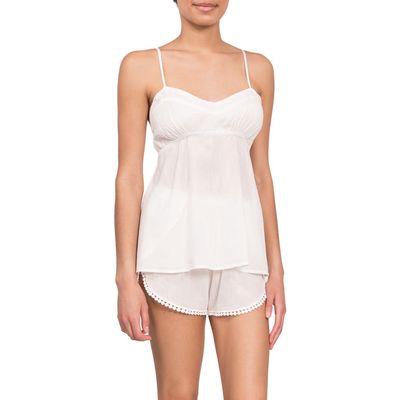 Everyday Ritual Lily Daisy Camisole Short Pajamas in White