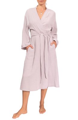 Everyday Ritual Nora Cotton Gauze Robe in Light Grey 