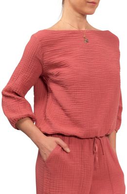 Everyday Ritual Penny Off the Shoulder Lounge Top in Marsala