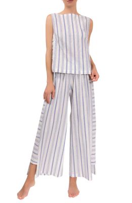 Everyday Ritual Piper Stripe Cotton Pajamas in Blueberry Stripe