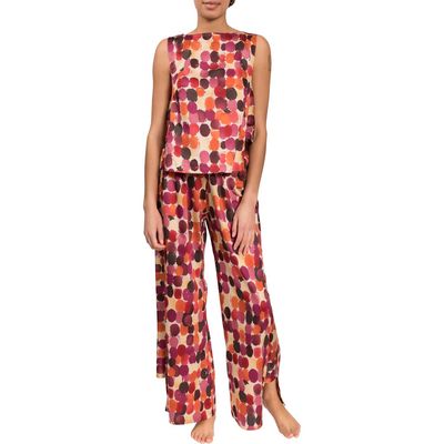 Everyday Ritual Piper Wide Leg Sleeveless Cotton Pajamas in Painters Pallet 