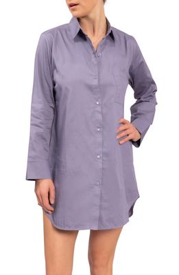 Everyday Ritual Rick Cotton Sleep Shirt in Violet 