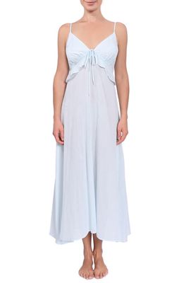 Everyday Ritual Ruffle Empire Waist Nightgown in Sea Glass Blue