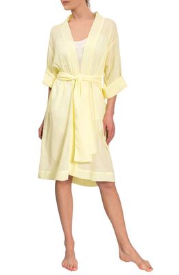 Everyday Ritual Short Tie Waist Robe in Limoncello 