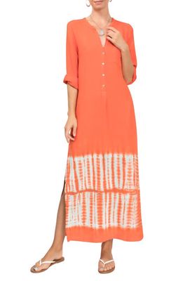 Everyday Ritual Tracey Cover-Up Caftan Dress in Td Satsuma