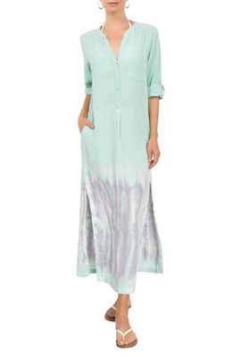 Everyday Ritual Tracey Cover-Up Caftan Dress in Td Seafoam