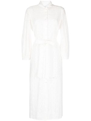 Evi Grintela embroidered-design cotton midi dress - White