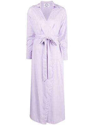 Evi Grintela stripe-print cotton midi dress - Purple