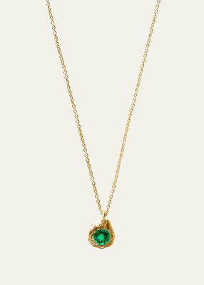 Evie 18K Gold Emerald Nugget Pendant Necklace
