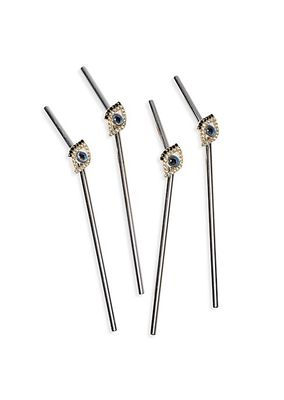 Evil Eye Metal Straws, Set of 4